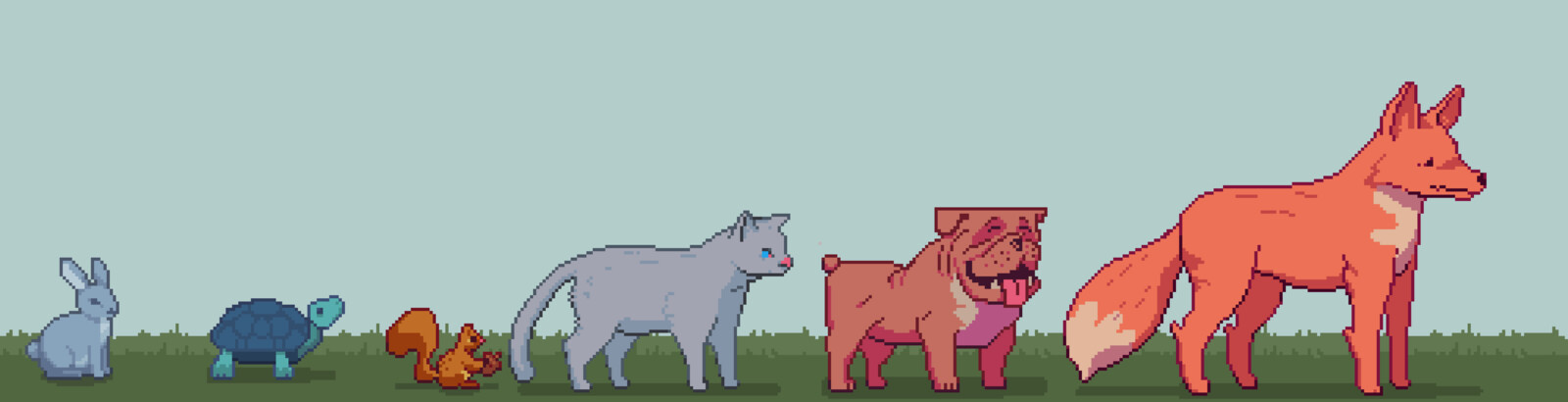 pixel animal lineup
