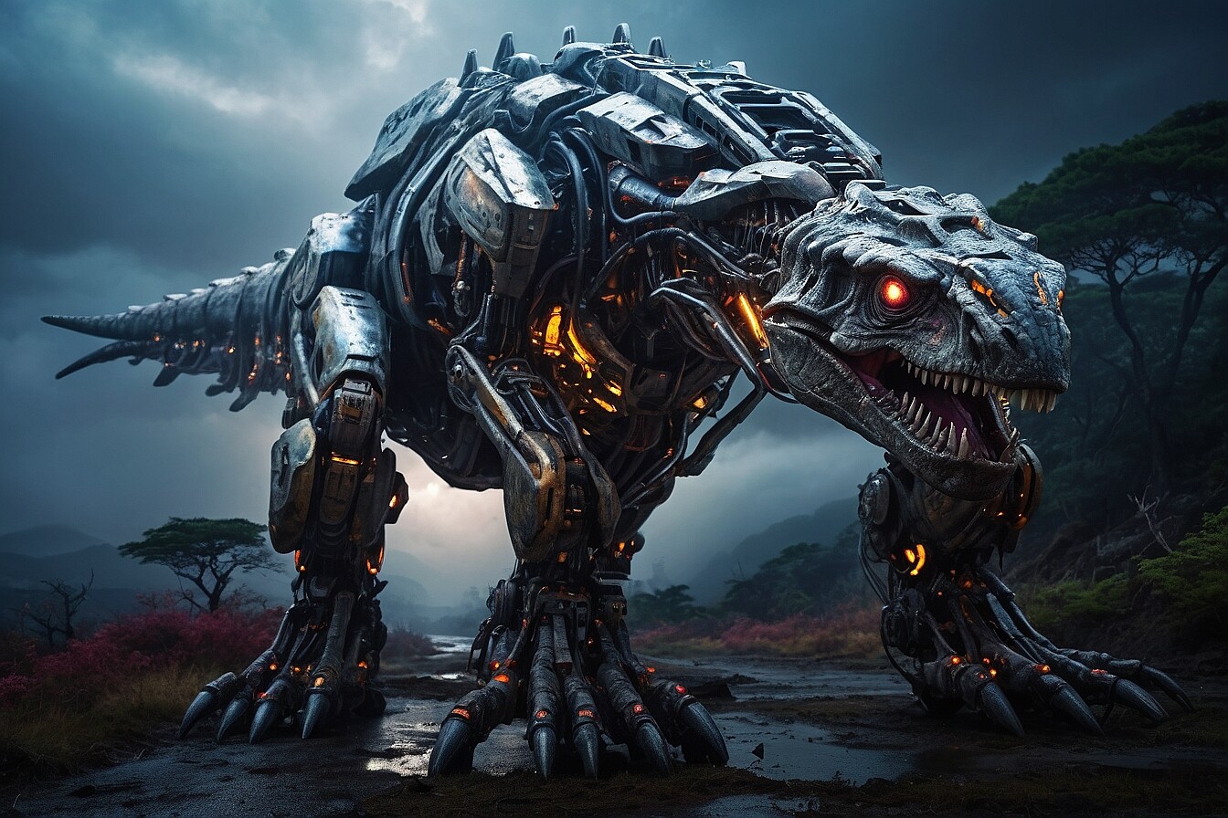 ArtStation - The furious robotic dinosaur
