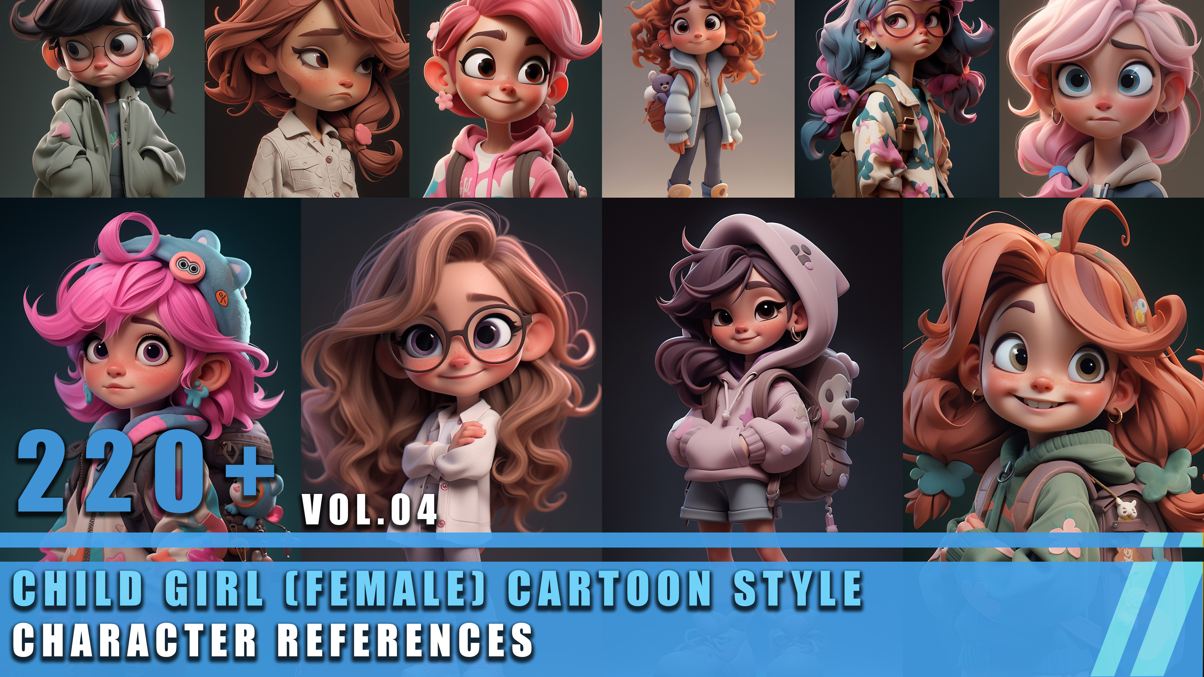 WaterLaw's Studio - 220+ Child Girl Female Cartoon Style - Character ...