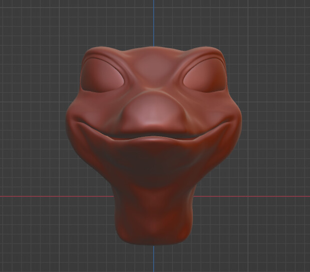 Initial Head Sculpt, started out too gecko-like