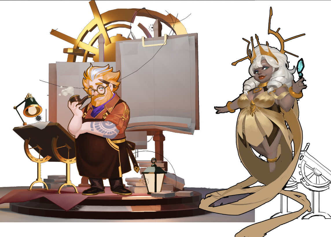 NPC sketches for the FTUE. 