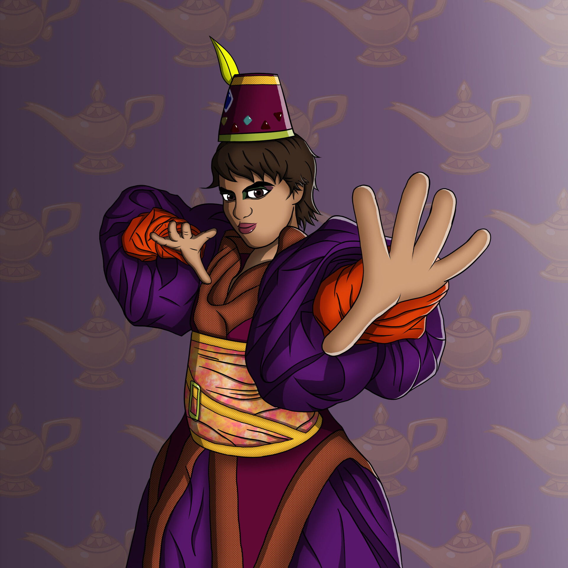 ArtStation Bely playing Iago in Aladdin The Musical