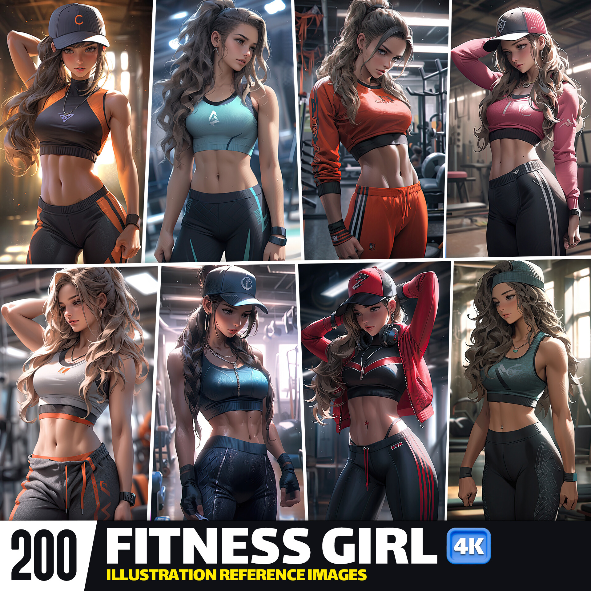 ArtStation - +450 Beautiful Fitness Girl, 4K, Character Reference Pak  Vol.01