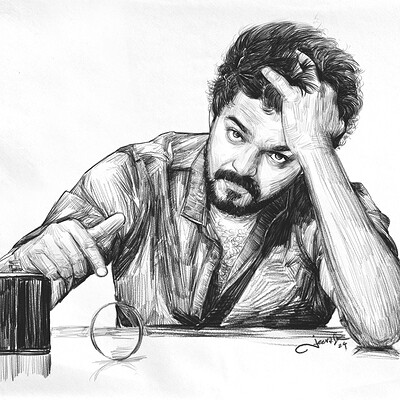 Leo Thalapathy Vijay Pencil Sketch 2023 Master x Leo Vijay anna #master  #LeoFilm #LeoAudioLaunch | Celebrity drawings, Friendship images, Love  couple images