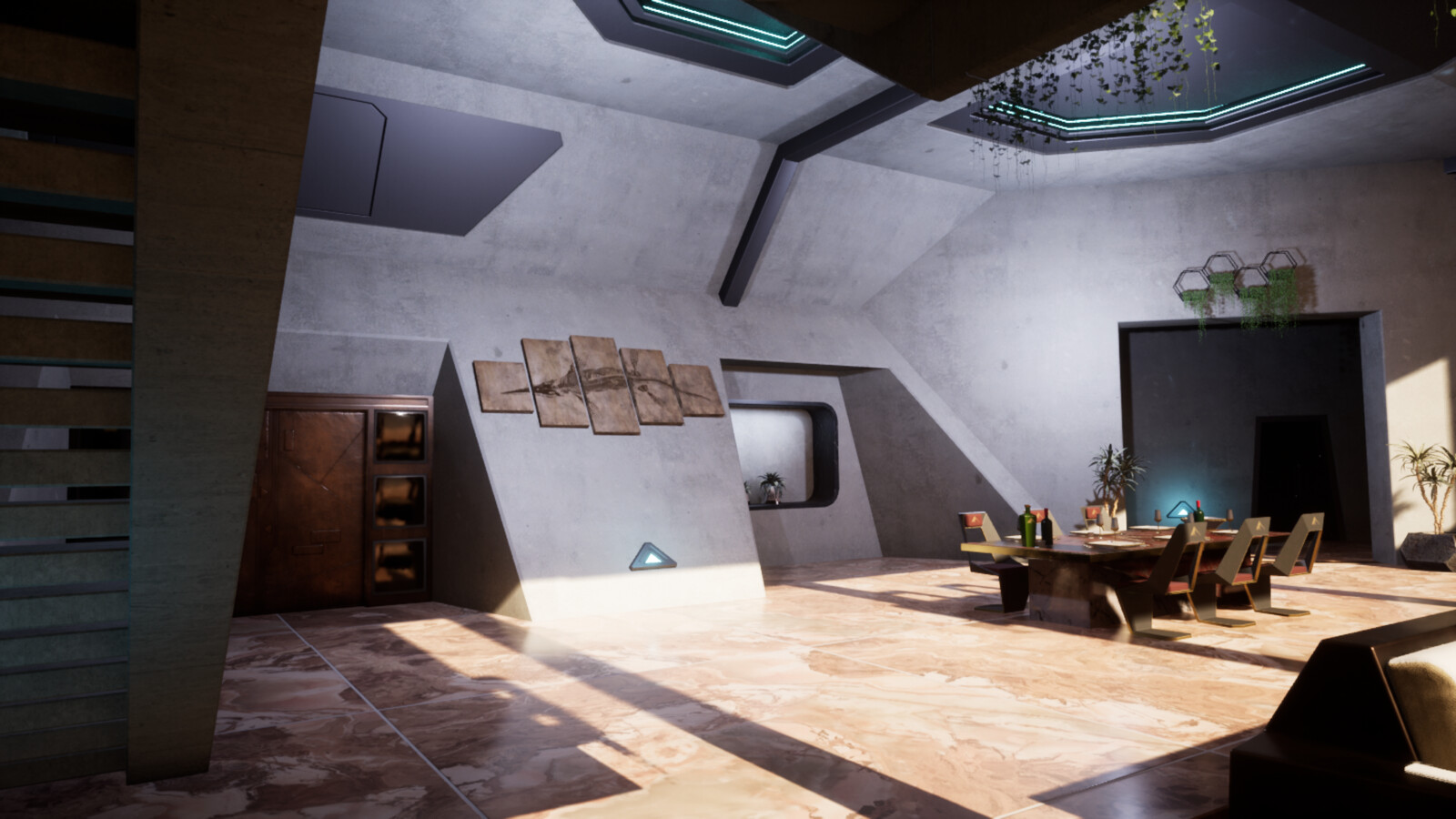 Main room facing kitchen and hallway