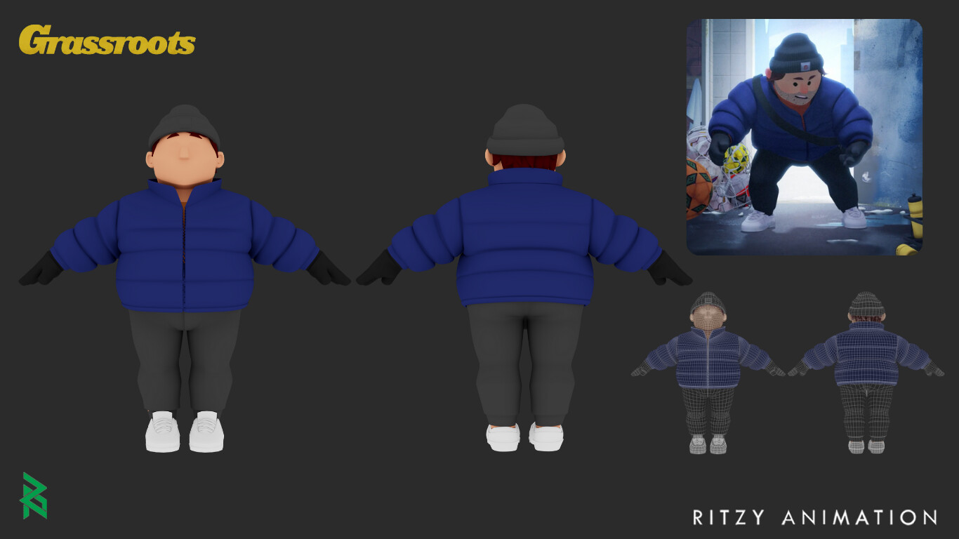 Responsible for modeling of the clothing, accessories and the different hairstyles