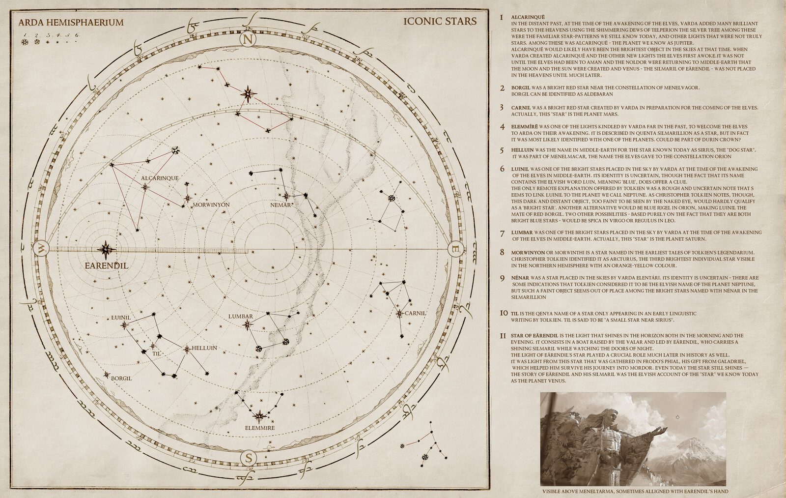 Star map (not official, was mostly done to keep a consistency between the night times of the show. I tried to respect Tolkien scriptures as much as possible :)