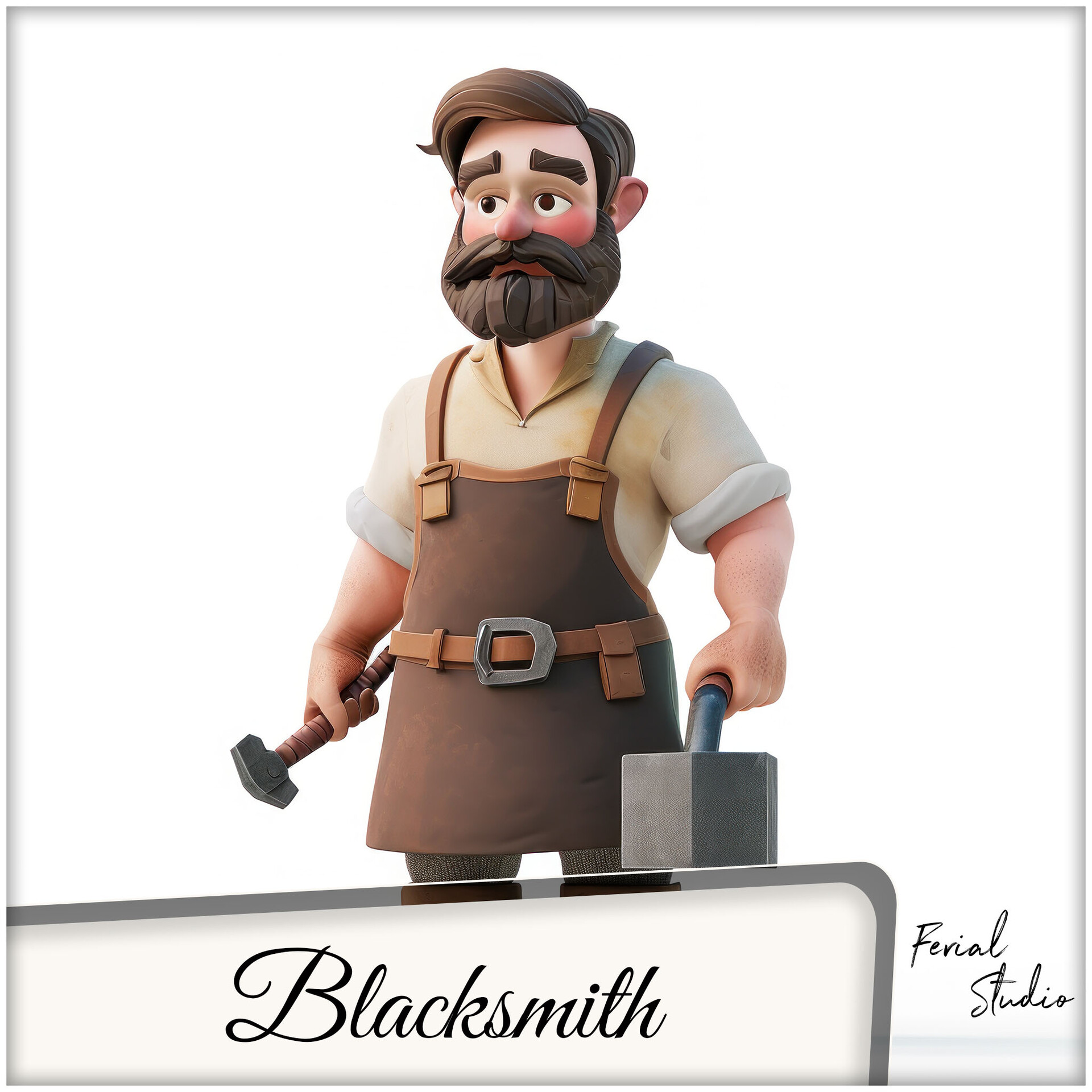 ArtStation 🔹210 Blacksmith Stylized Character Reference Image
