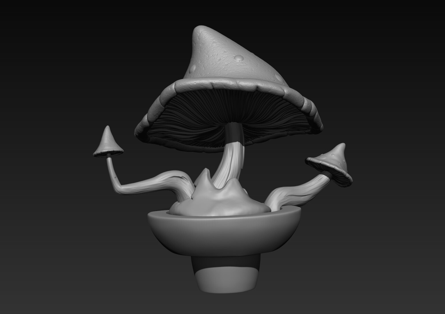 Mushroom zbrush sculpt render
