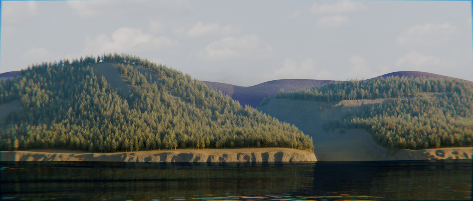 Added a fog/cloud image plane to separate the foreground and background.