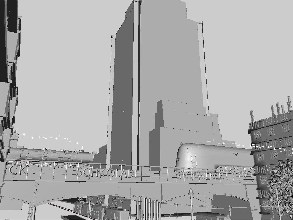 Cologne Hansaring Bridge with the first high-rise building in Europe