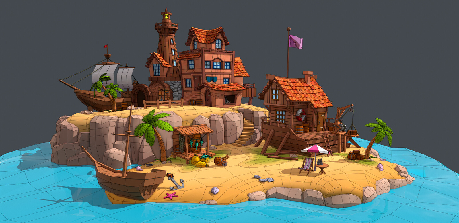 ArtStation - Fishing Island 3D