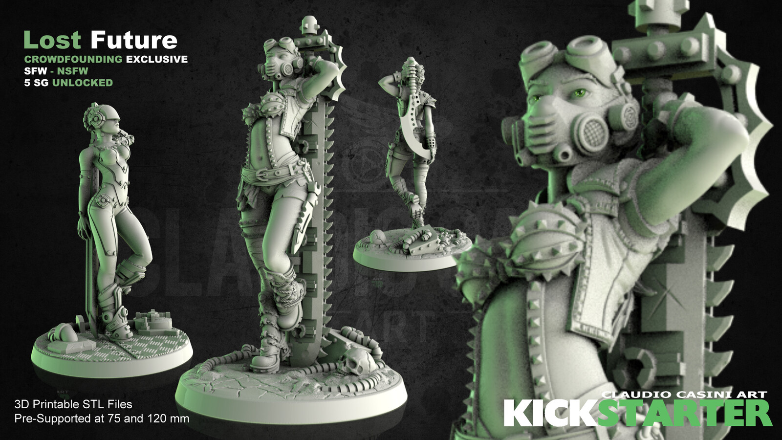 Lost Future - Pin-UP Pre-supported 3d printable stl 
