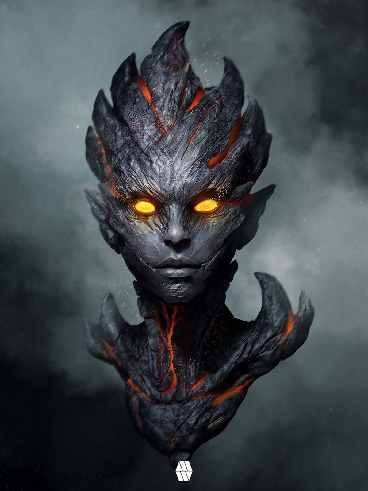 A Creature Emerges - 'Magma Elemental Portrait' Yasen Stoilov Concept
