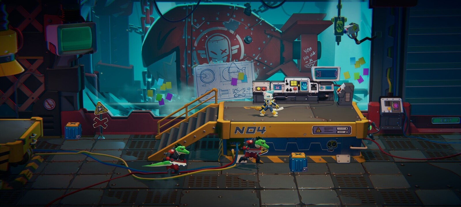 We also took the game to HDR render pipeline in Unity to test out baked lighting with baked global illuminiation. I was responsible for the level design as well as the majority of the texturing of assets for this scene. The floor I created was reused here