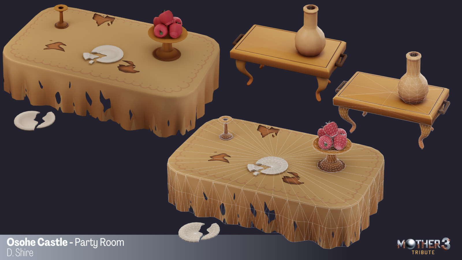 Party Room Dinner Table and Serving Table