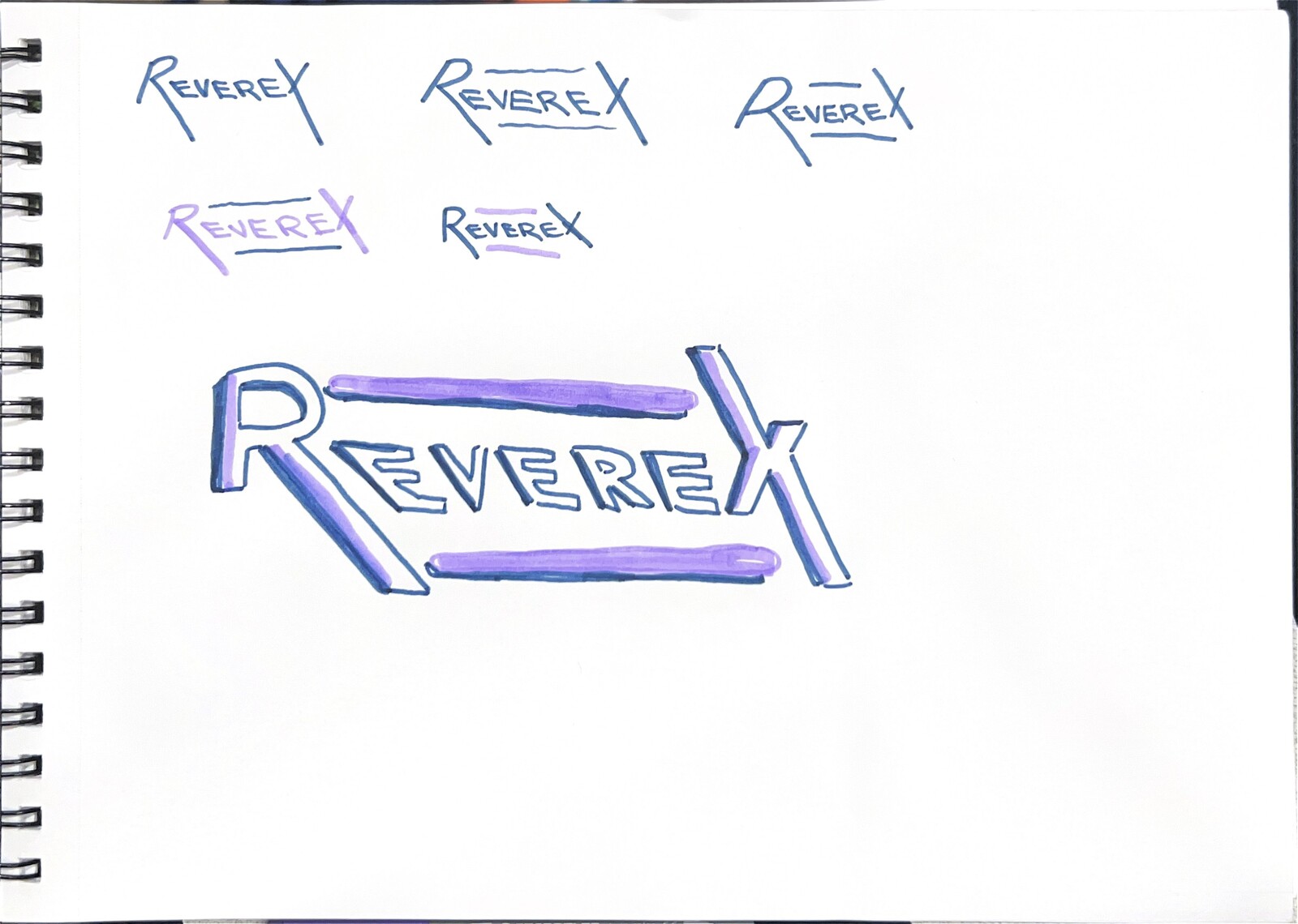 Iterations with colour, as well as explorations of different italicizations and logo accents.