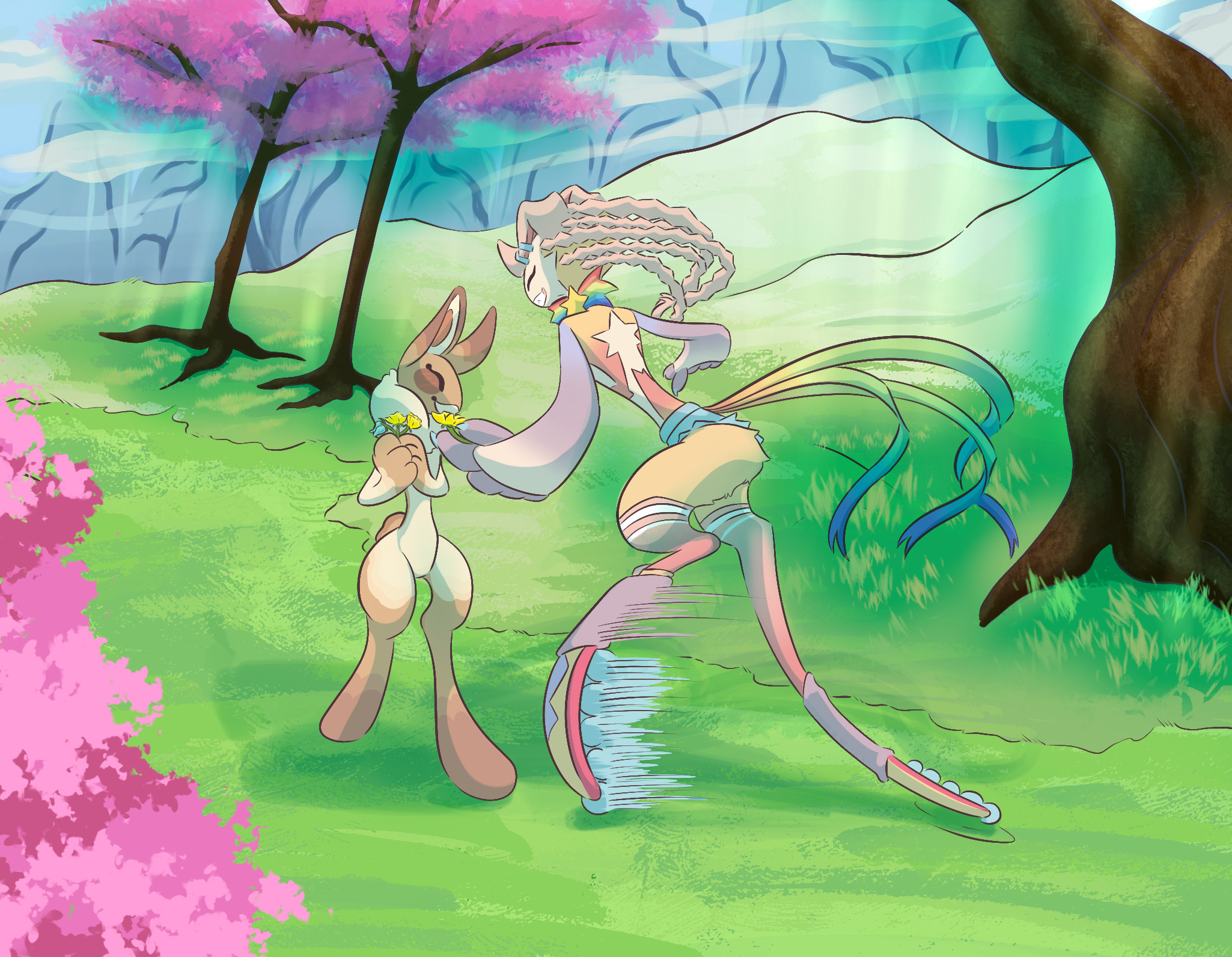 Couple spending the day out in the park.