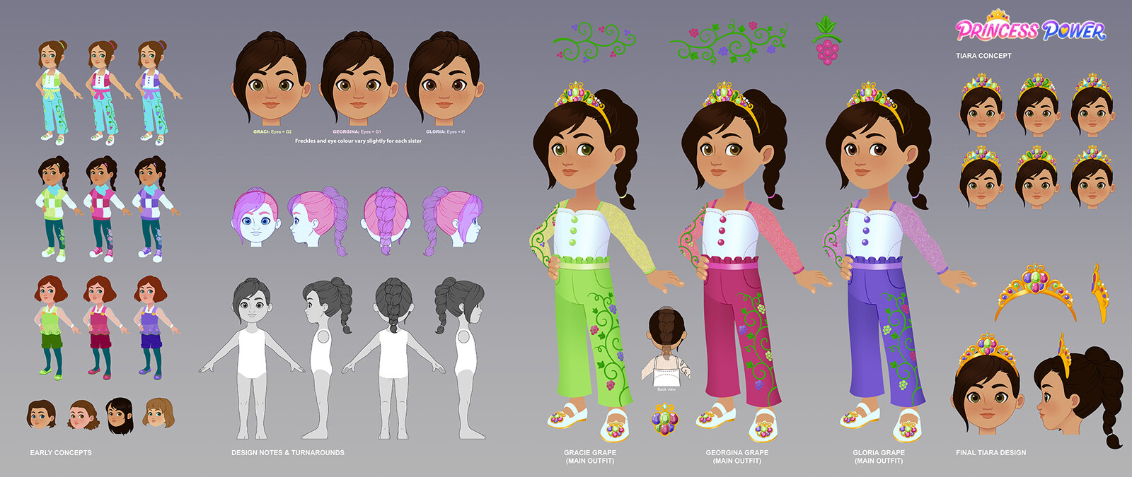 Grape Triplets character design pack