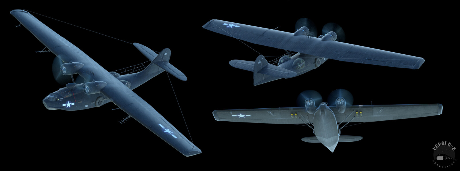 Rivets, panel lines, scuffs, stains, salt, wear and tear, all to be swallowed up by darkness in the final animation!