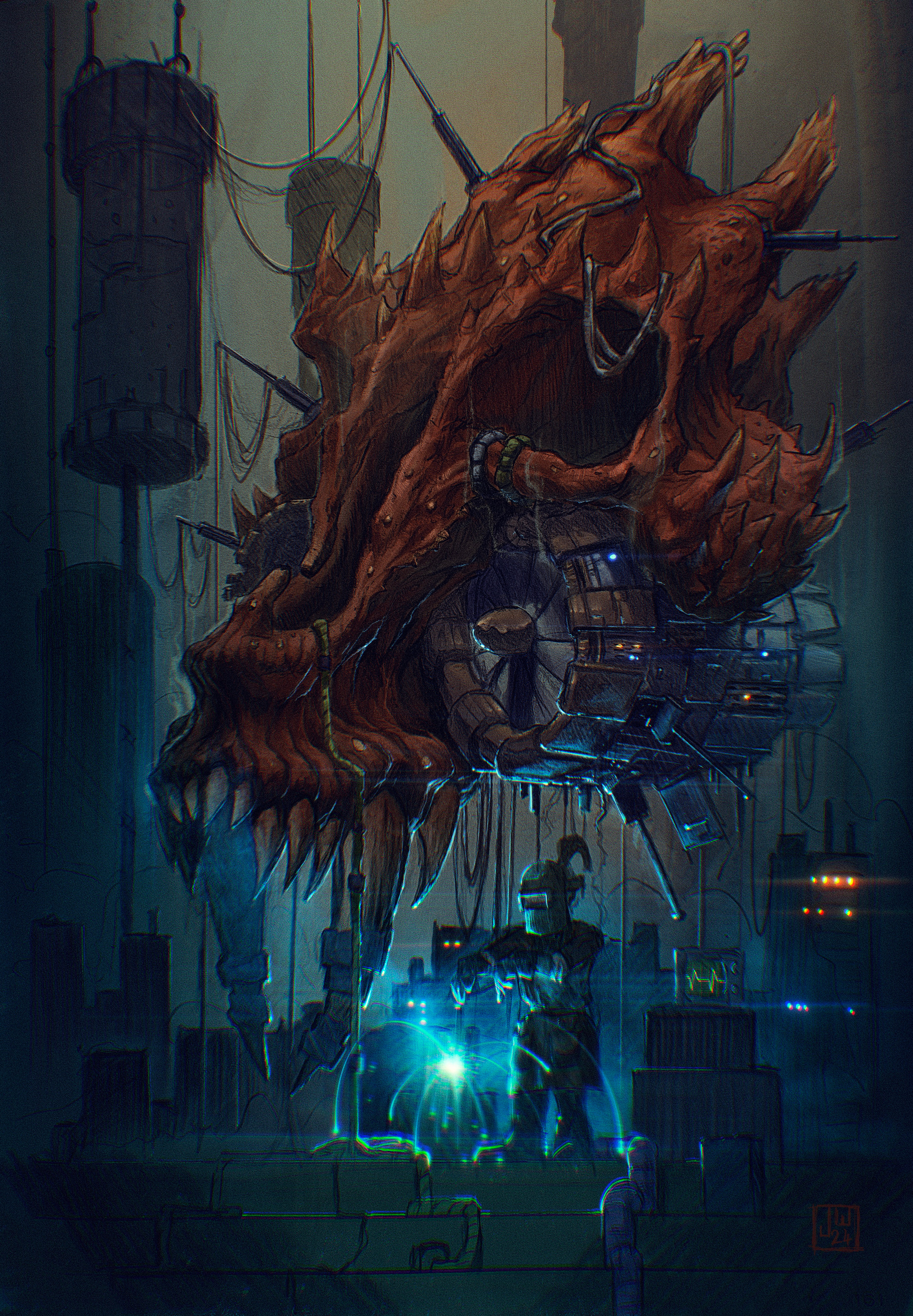 Final digital painting for the Imagine FX art challenge Mystical meets Machines
