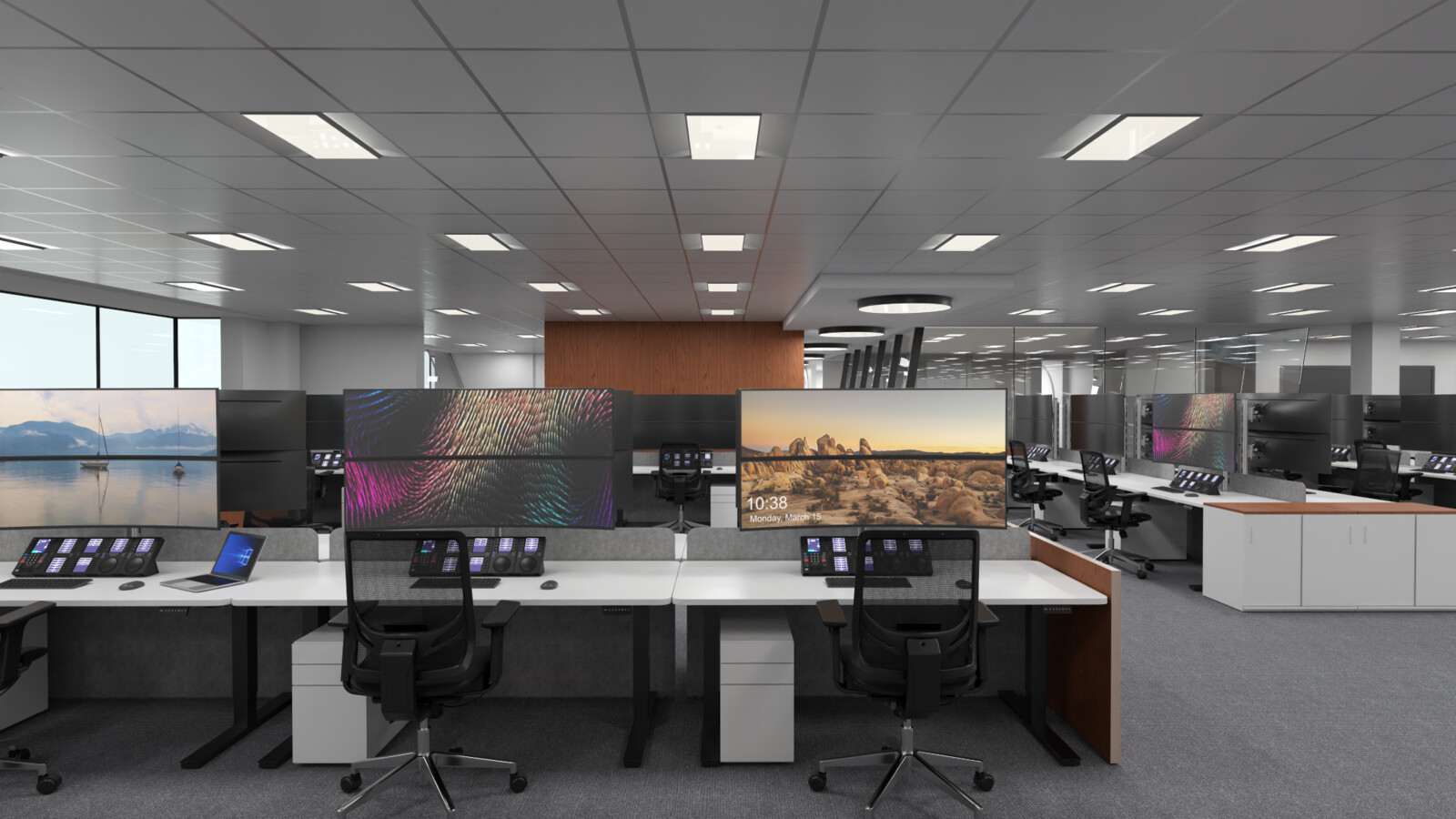 Detailed 3D Product Rendering: Office Workspace Design