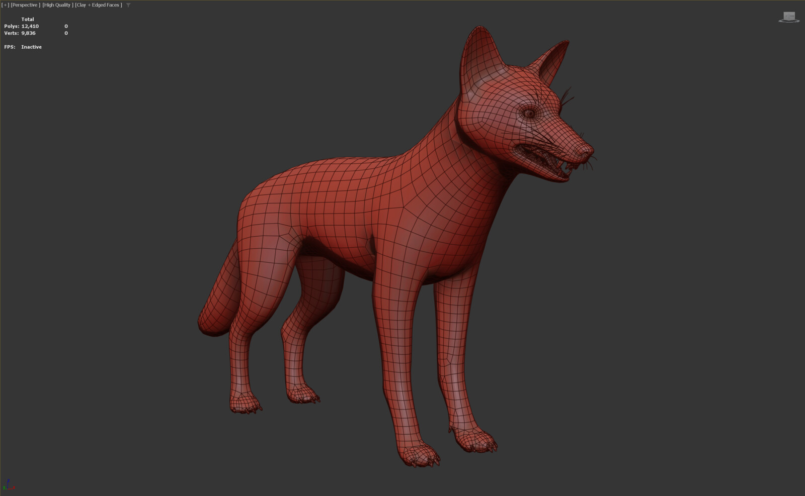 Fox Wireframe in 3Ds Max