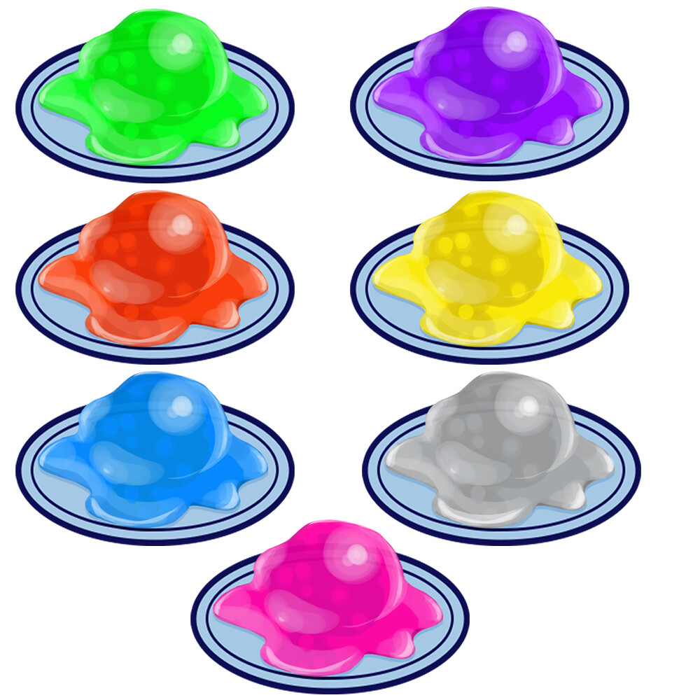 Failed Dish 2D food asset in various colours