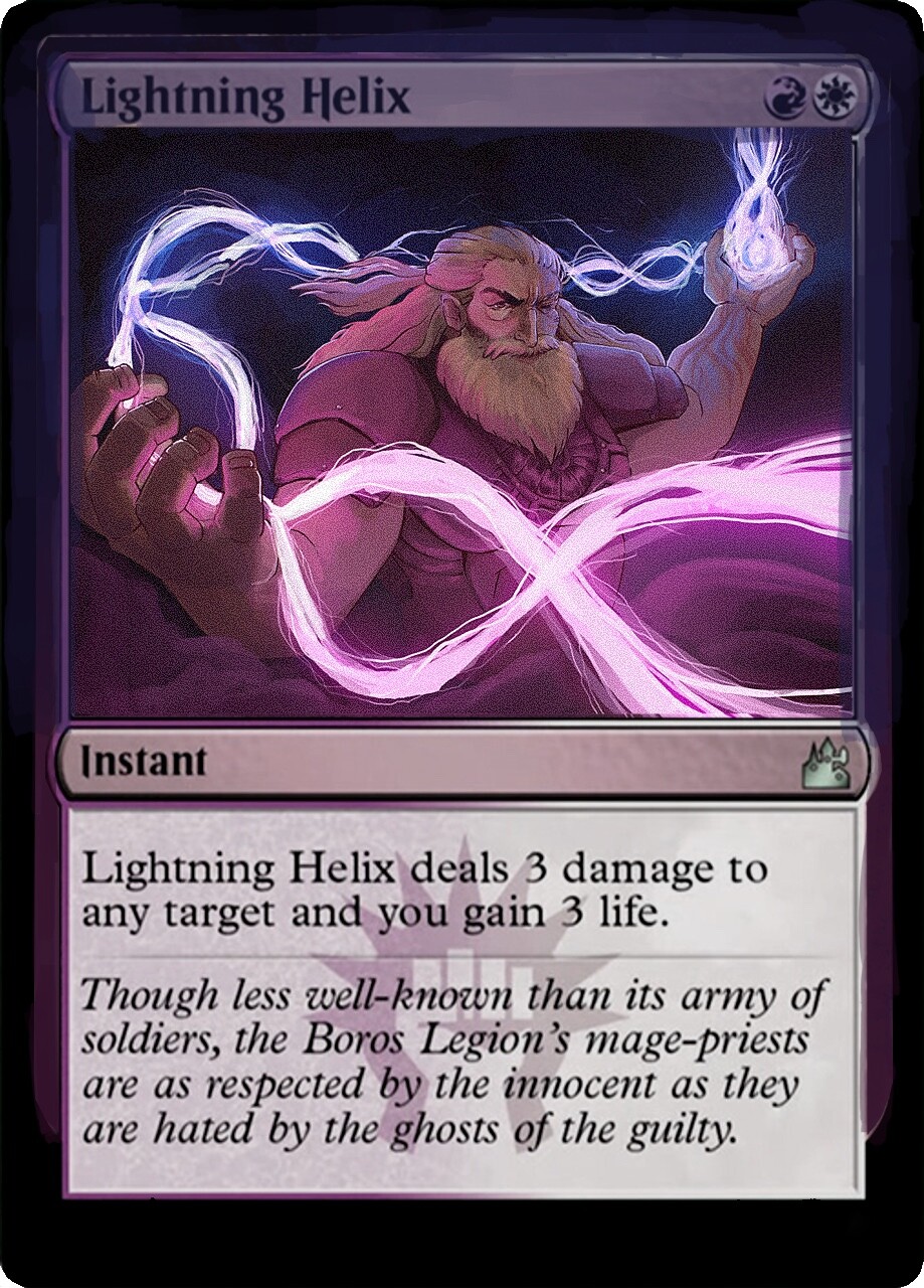 Mockup of Lightning Helix card with the Illustration inserted