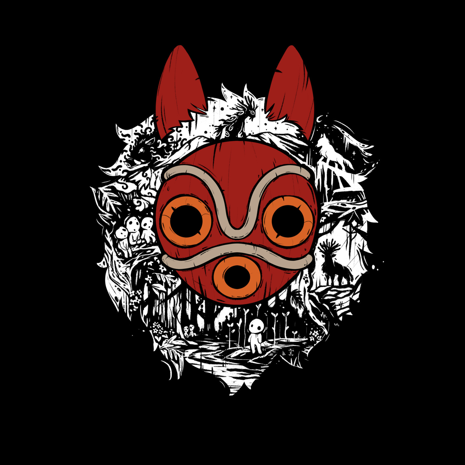 Gods &amp; Spirits - Princess Mononoke T-shirt Design Contest winner