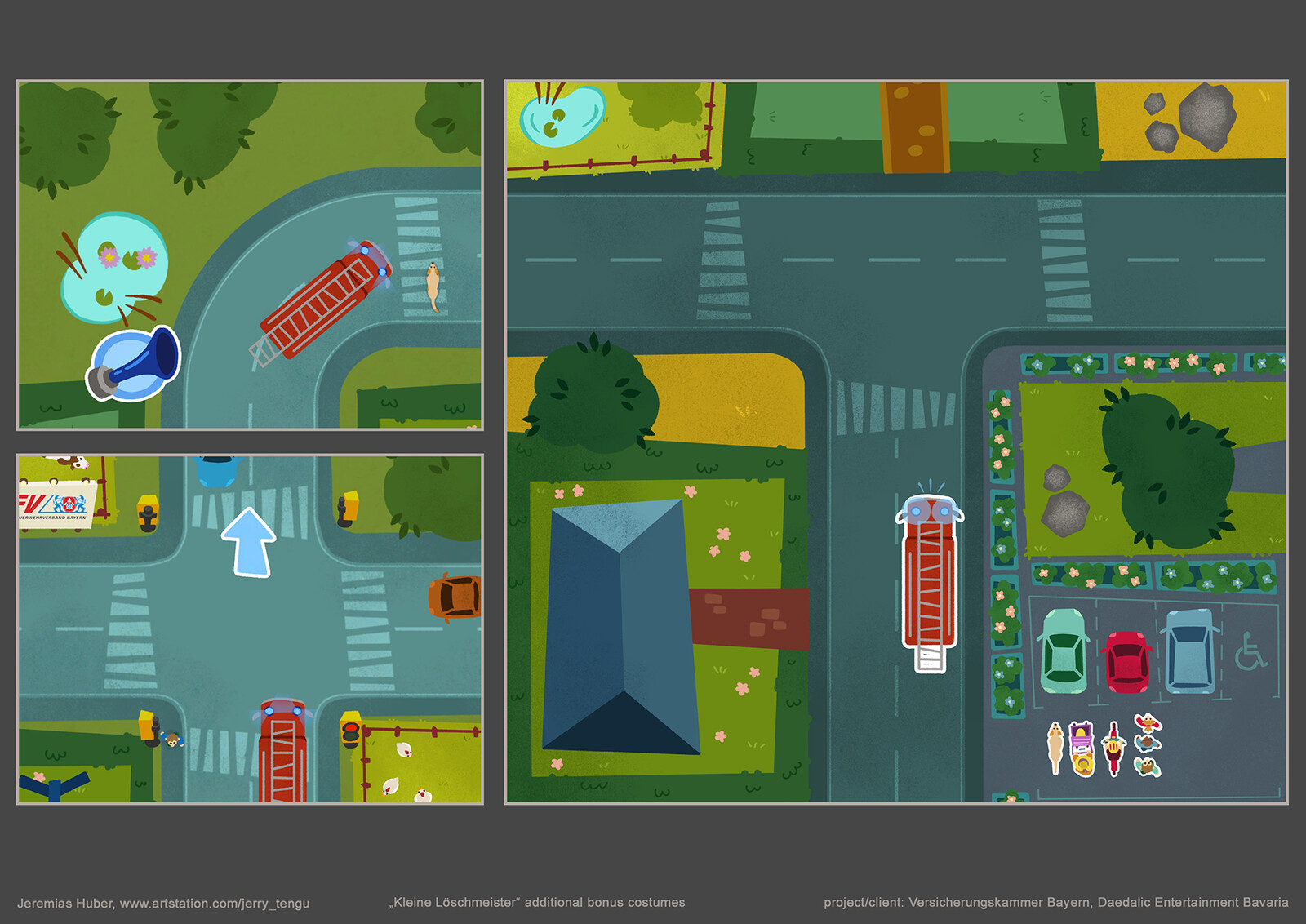 assets and backgrounds for driving minigame