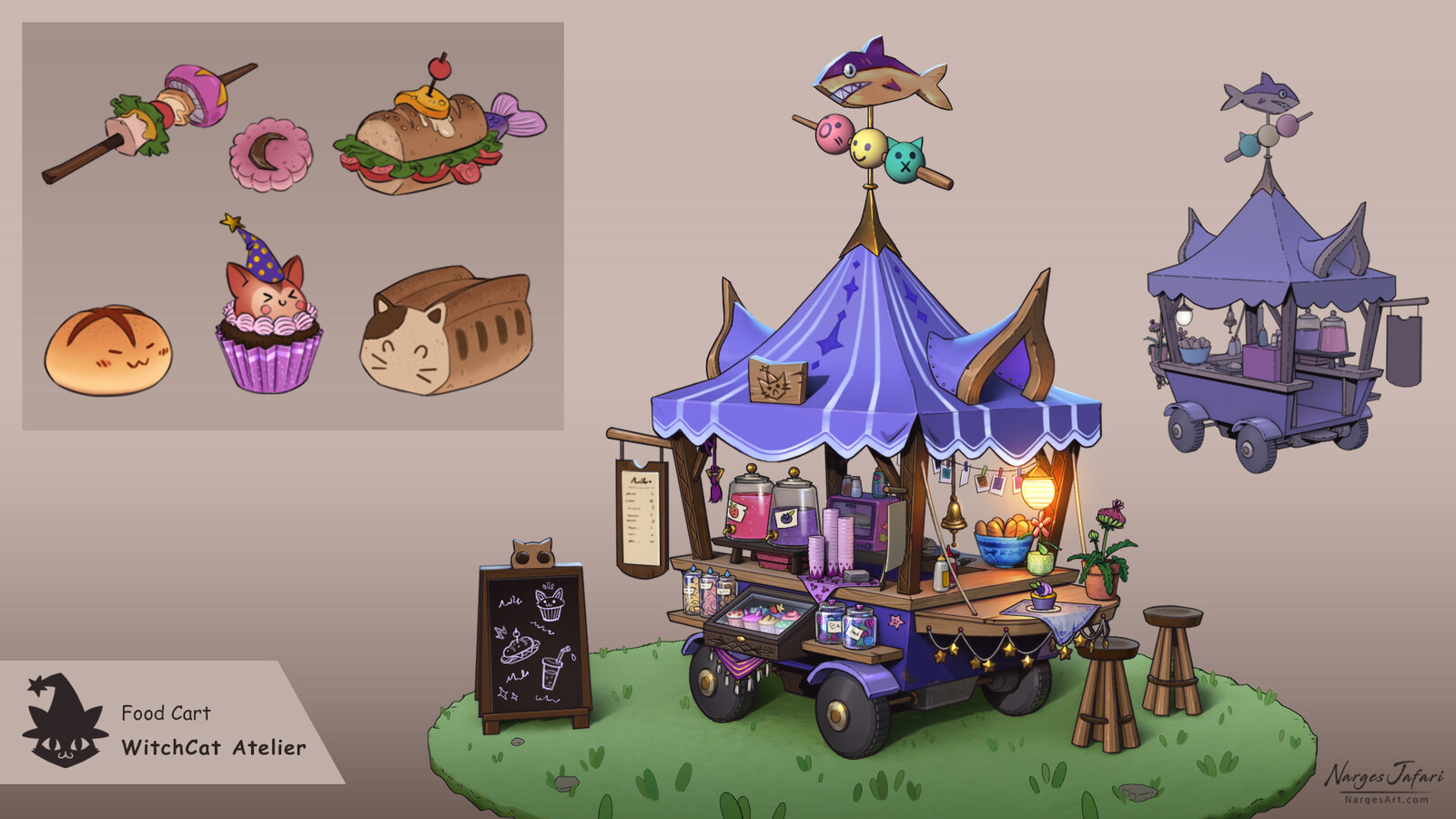 WitchCat Atelier- Food Cart