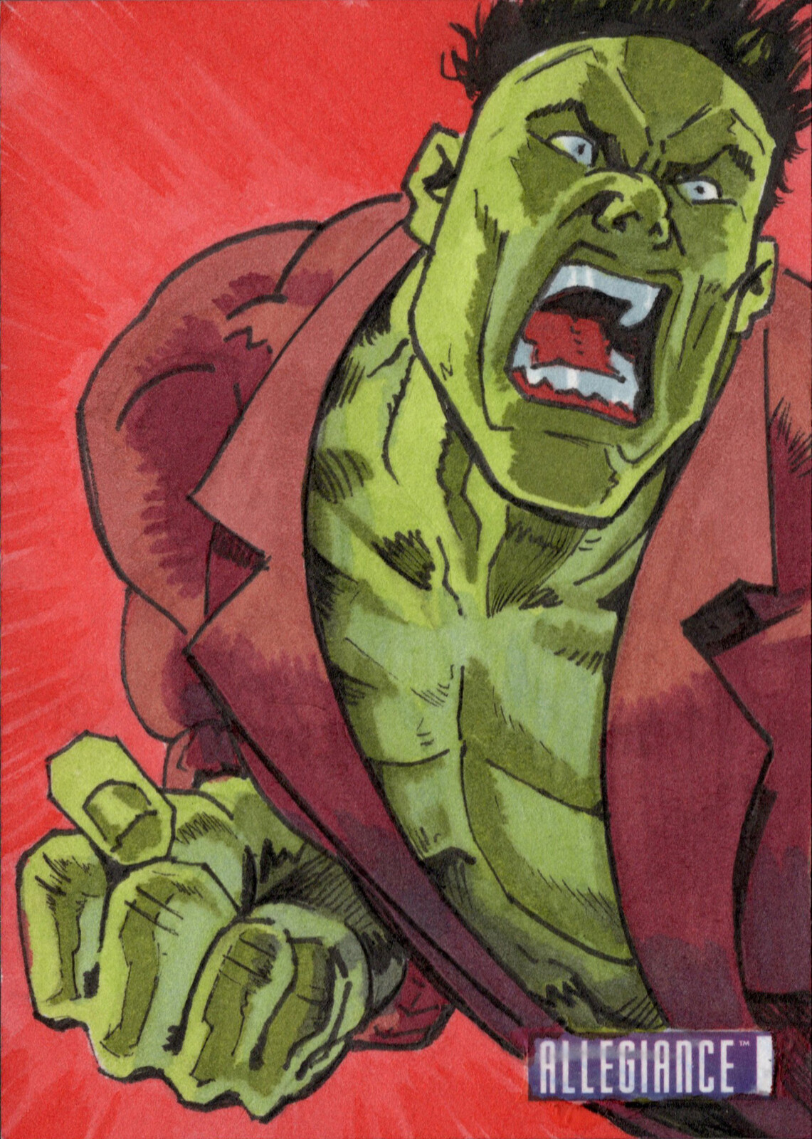 Hulk - Upper Deck Infinity Trilogy Marvel Allegiance Sketchcard