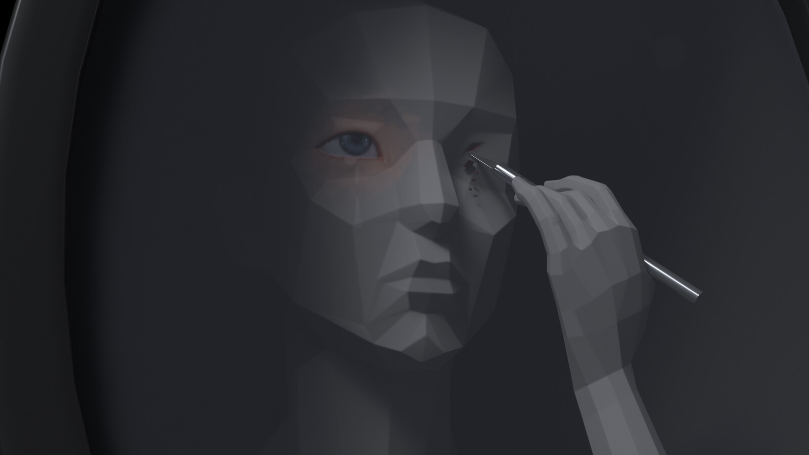self sculpting in mirror [sketchbook]