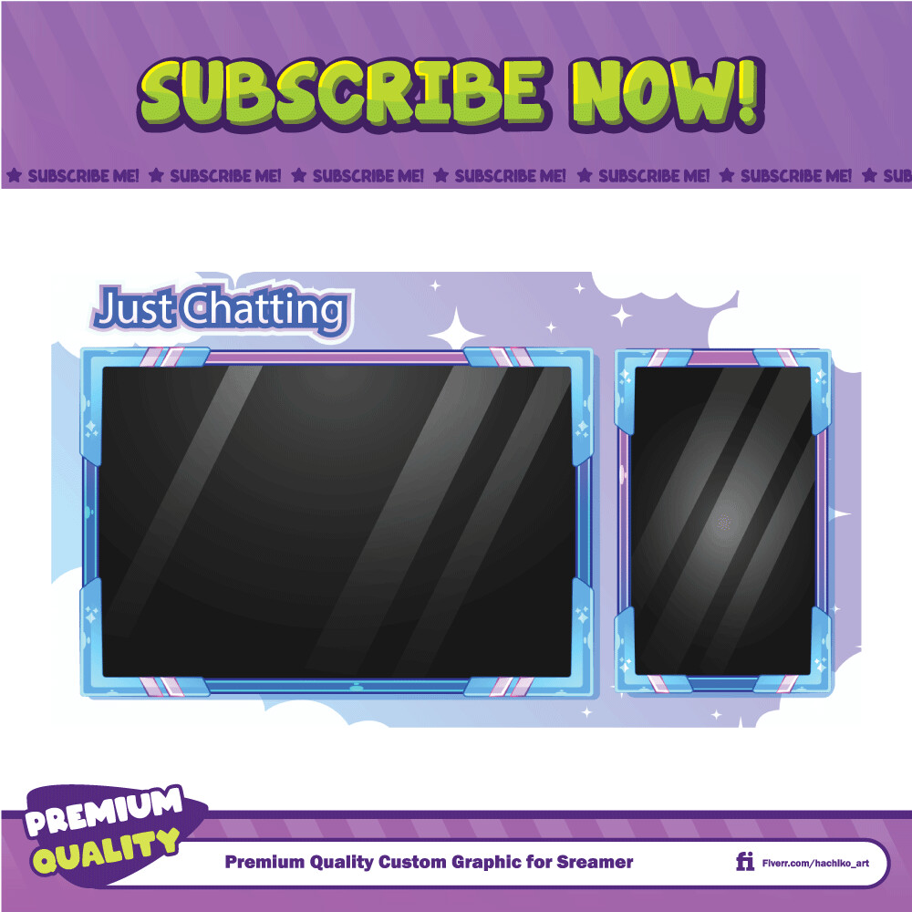 ArtStation - Custom Just Chatting Twitch Screen By Hachiko_Art