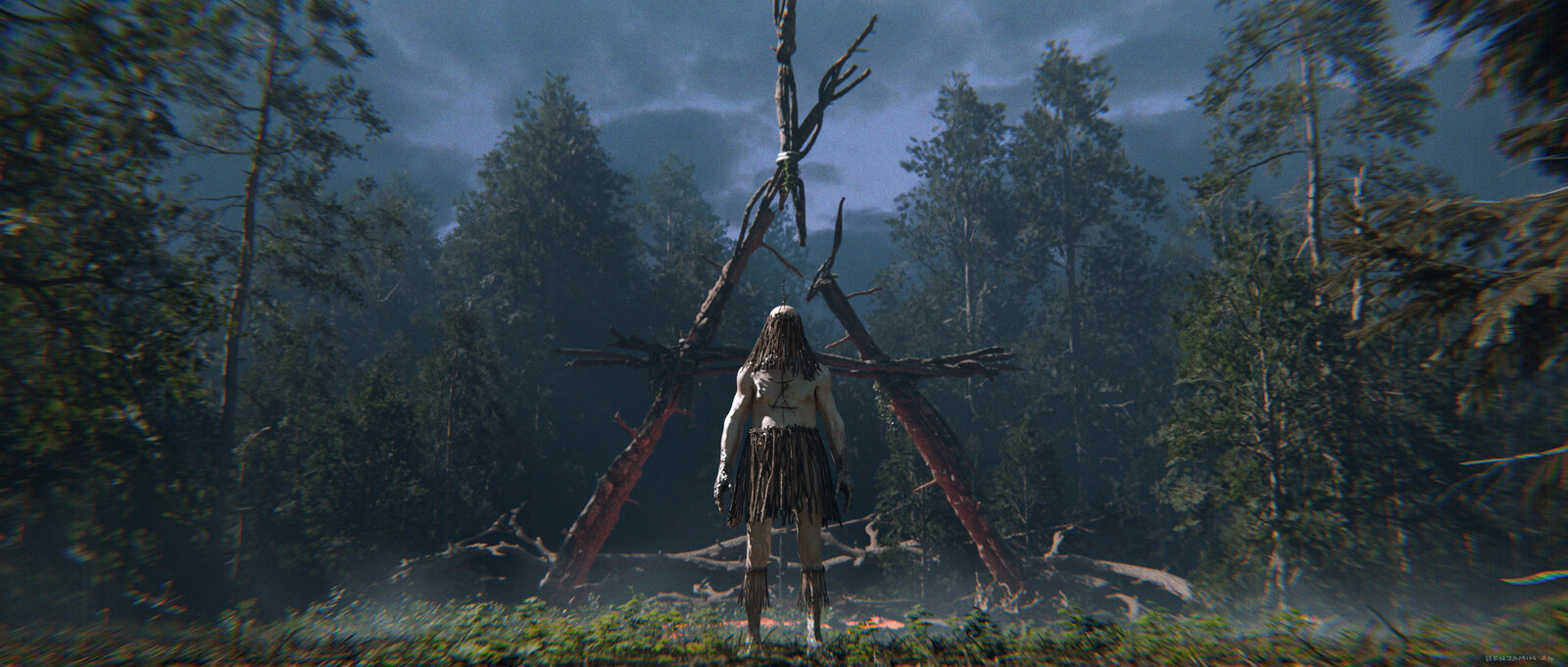 1/6 || “Nobody travels through these woods. They are barren. The itinerants, who tell of ancient beings that traverse the upper valleys, prefer to roam the lower meadows, which are greener and more bountiful."