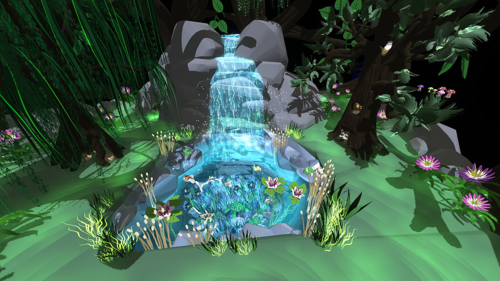 Tranquil Forest Waterfall