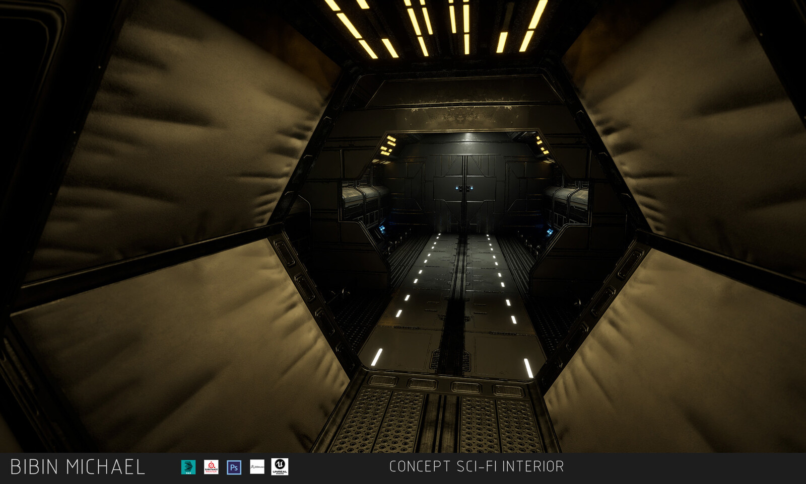 Concept sci-fi Spaceship interior