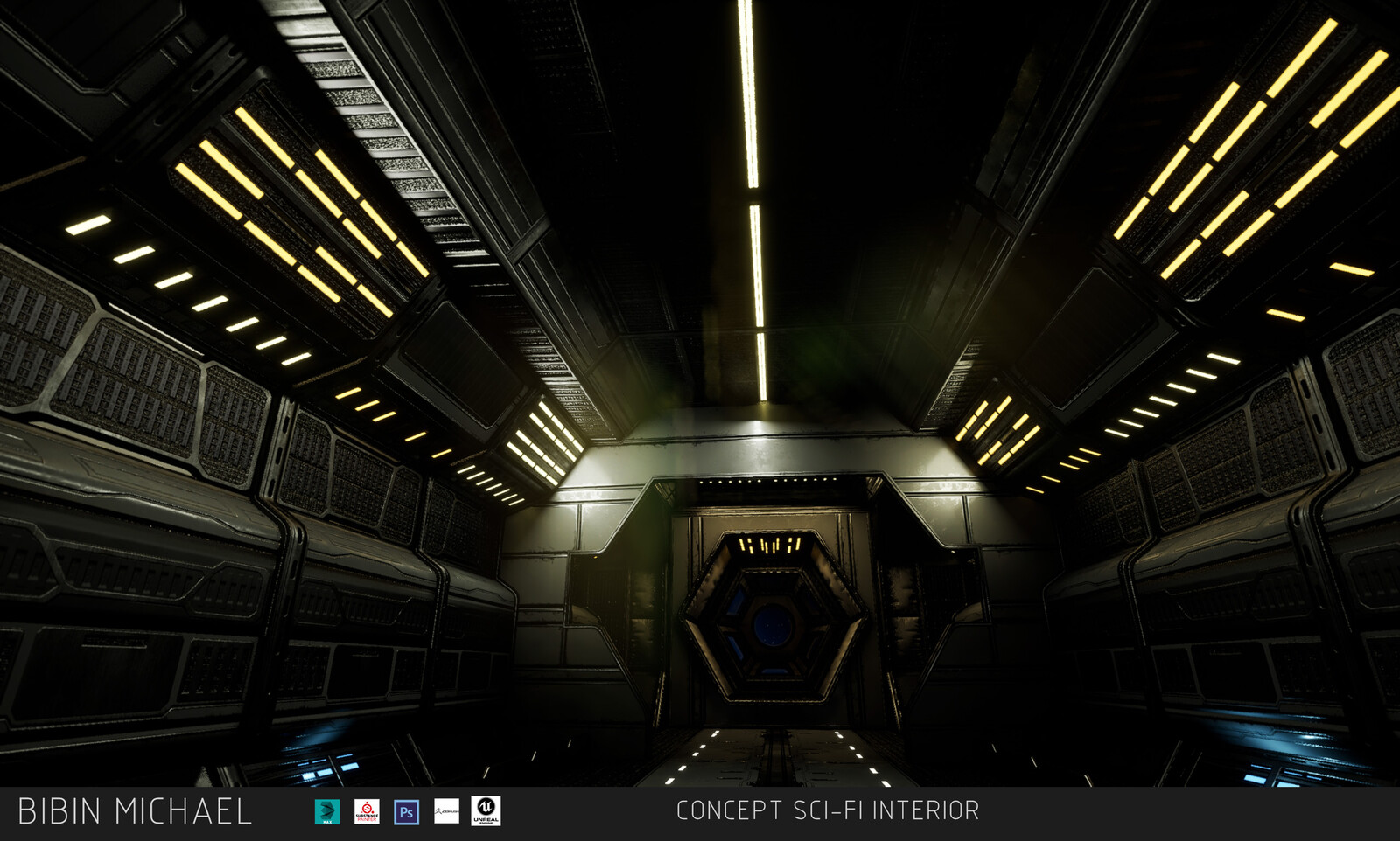 Concept sci-fi Spaceship interior