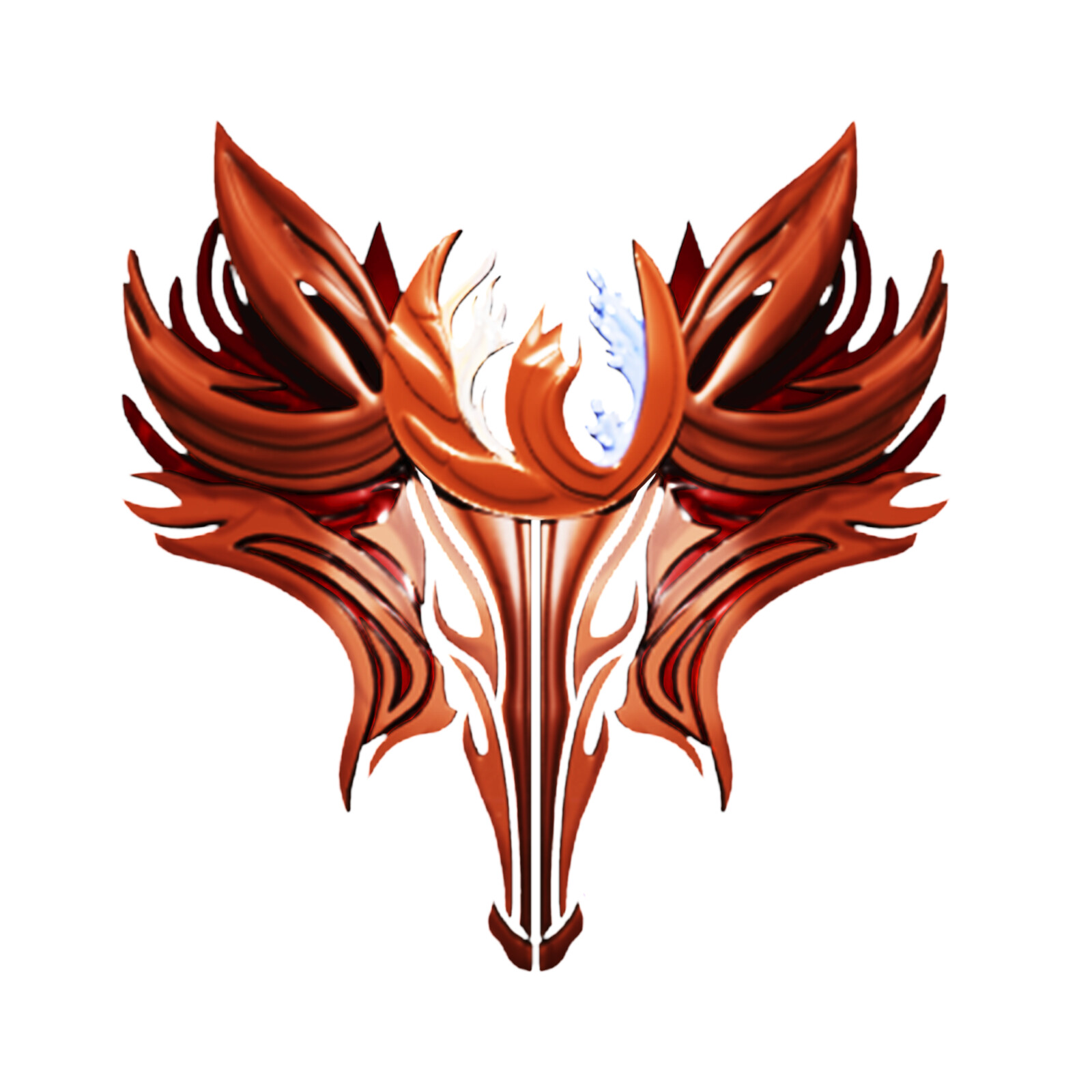 3D logo of a stylized fox head.
