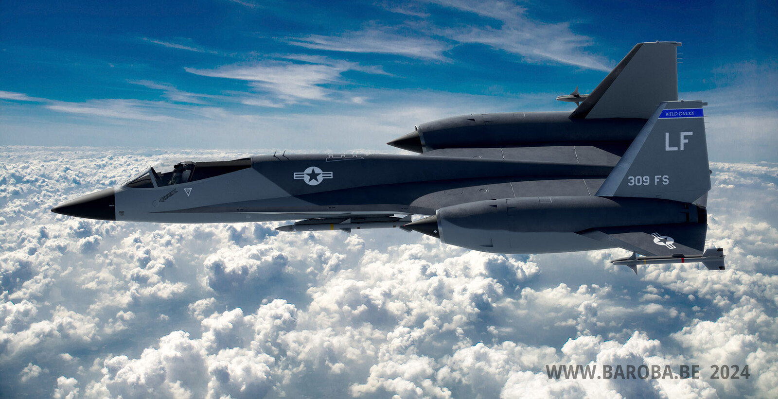 Sideview of the Lockheed F-16