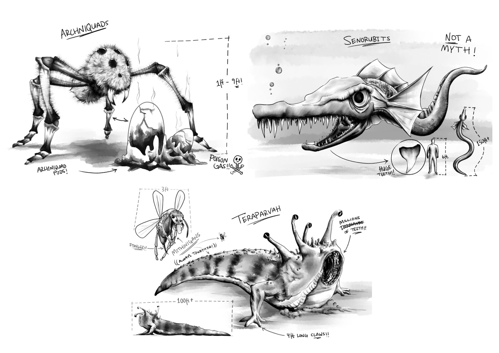 Freed: Into the Nebula - Bestiary Sketches