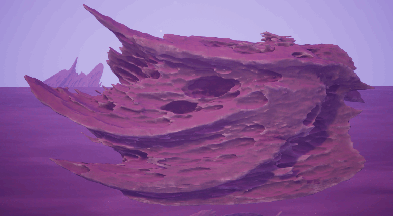 World aligned sand blended on top. I combined this with RVT sampling from the landscape to blend the rock even better into the landscape.