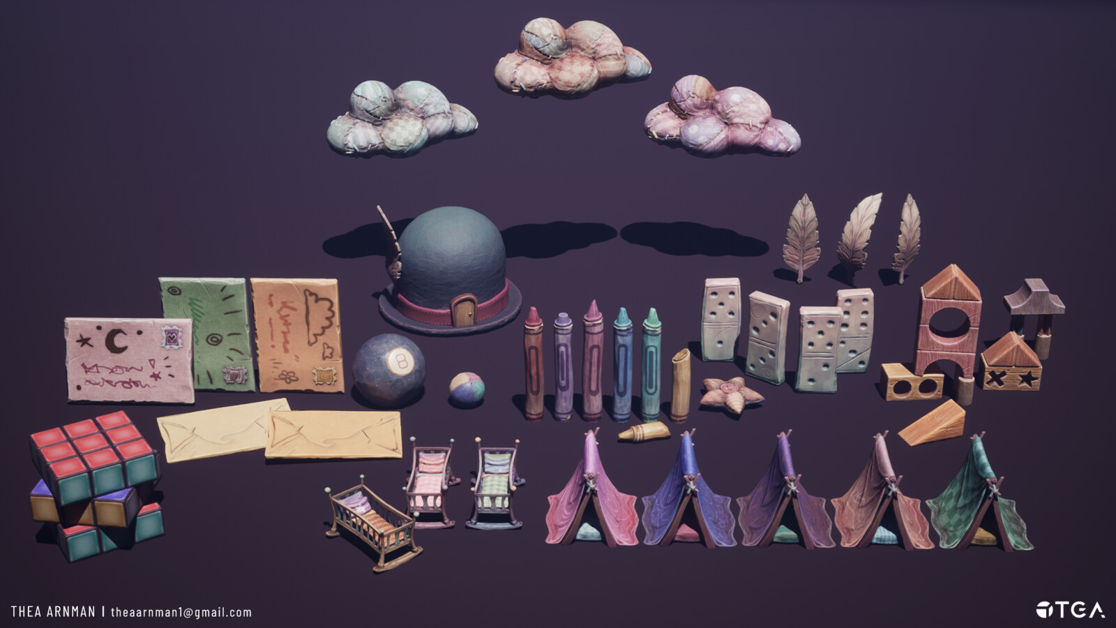 I had fun creating optimised assets with sculpted details, as well as providing the level designers with kits that could be used to populate large levels. I'm particularly fond of the crayons that were used as fences, poles, and much more in the game.
