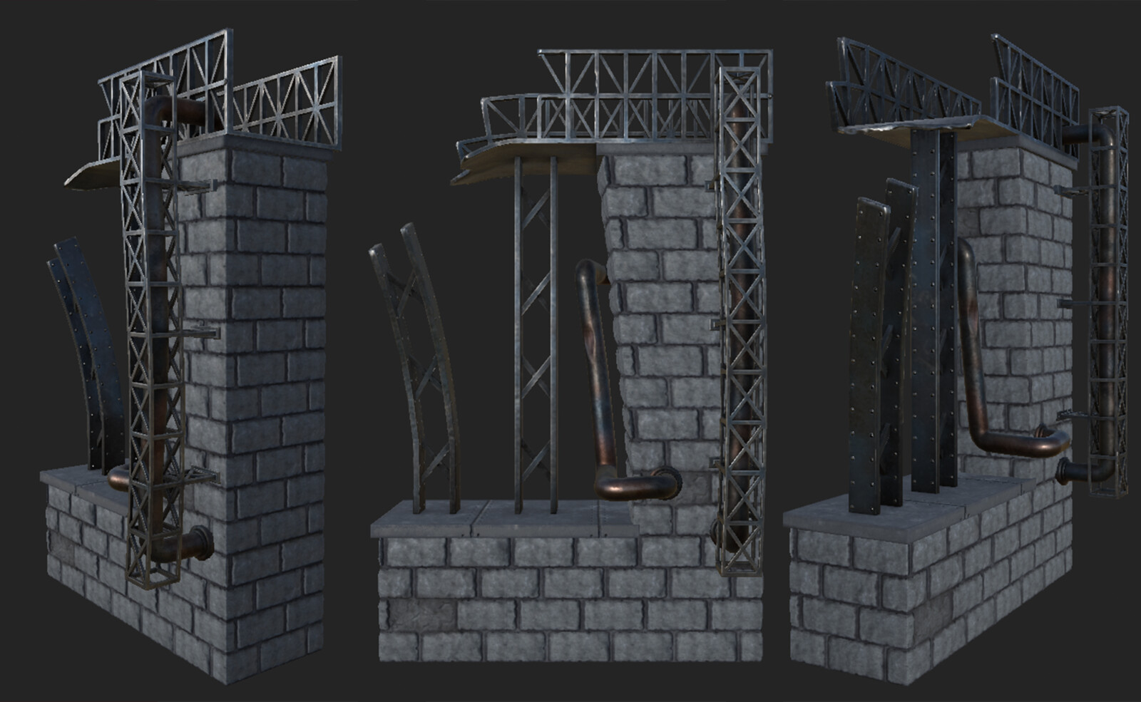 An in depth texture render of a modular wall piece.