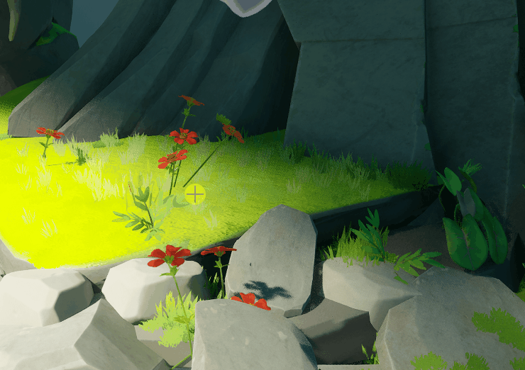 Painting grass on objects that are not landscape object is harder to blend, therefore there was some manual adjustments on colour of the grass so it blends well.