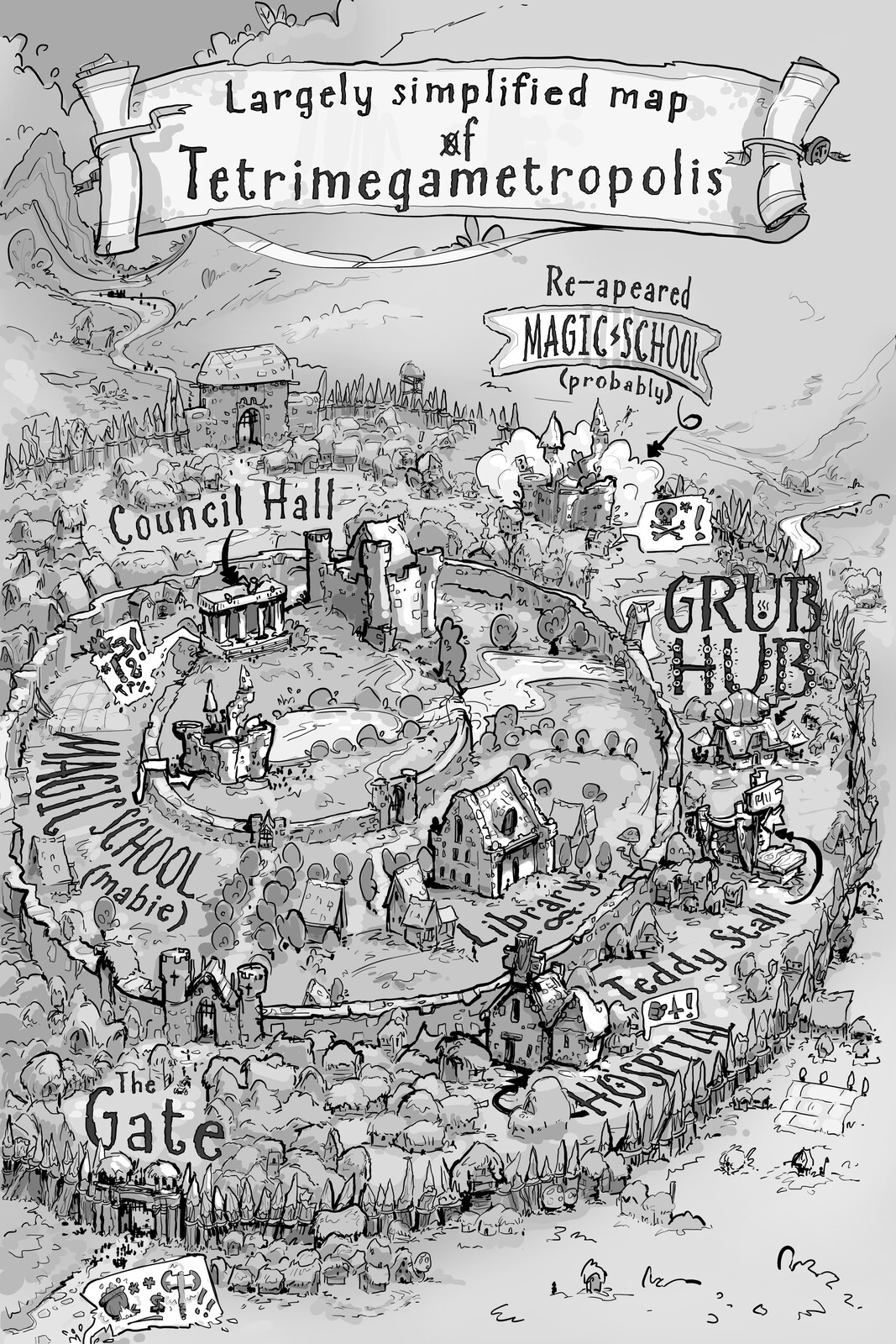 Tetrimegametropolis—the city that's as large as its name and certainly more chaotic.