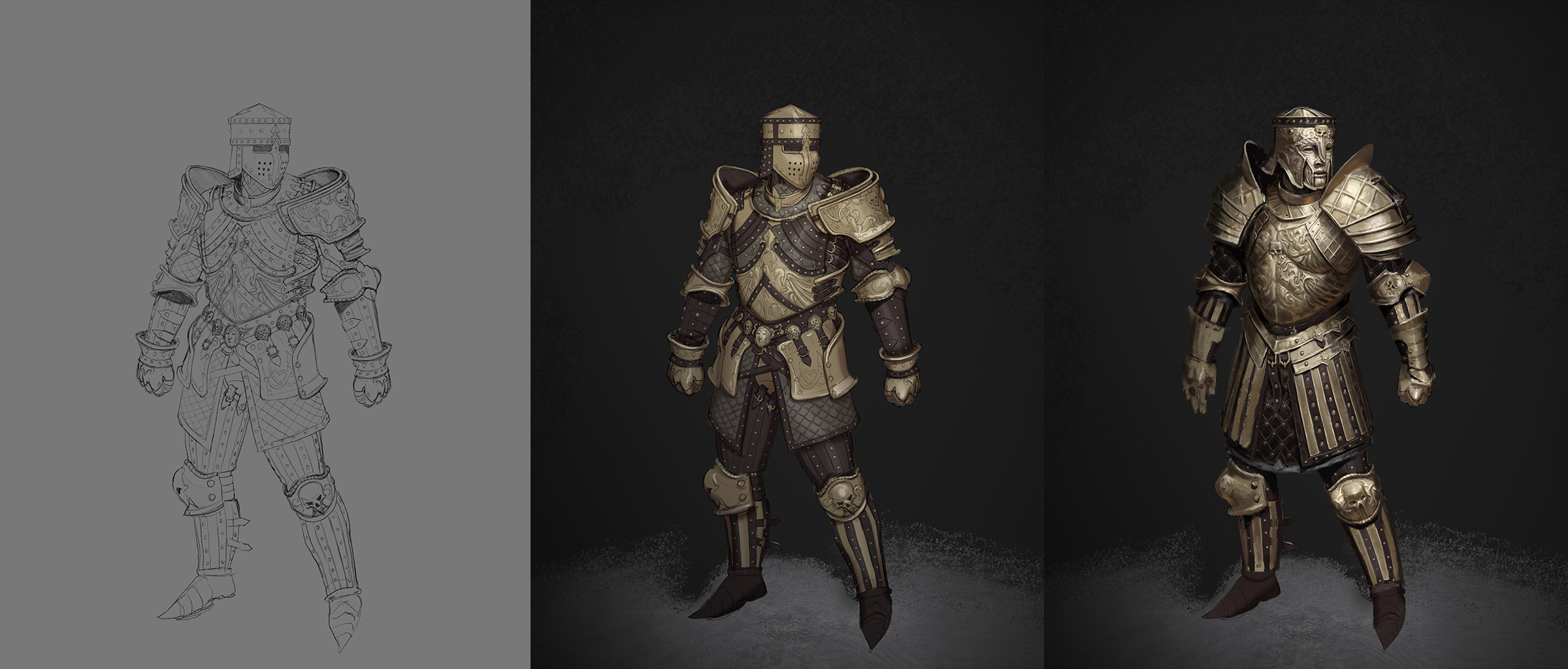Iterations of the Conniver Warrior Armor.