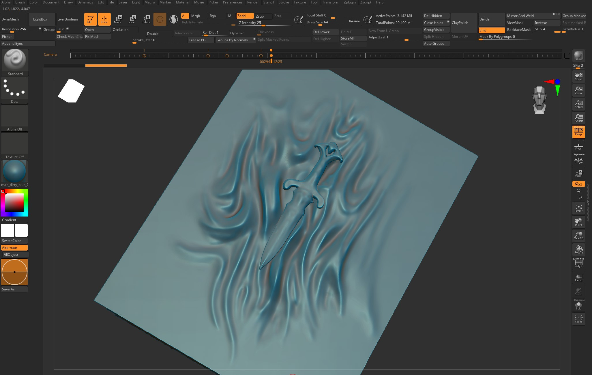 I additionally sculpted a tissue model in ZBrush for the final render