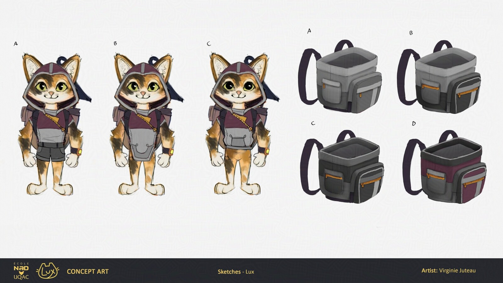 Production sketches of Lux.